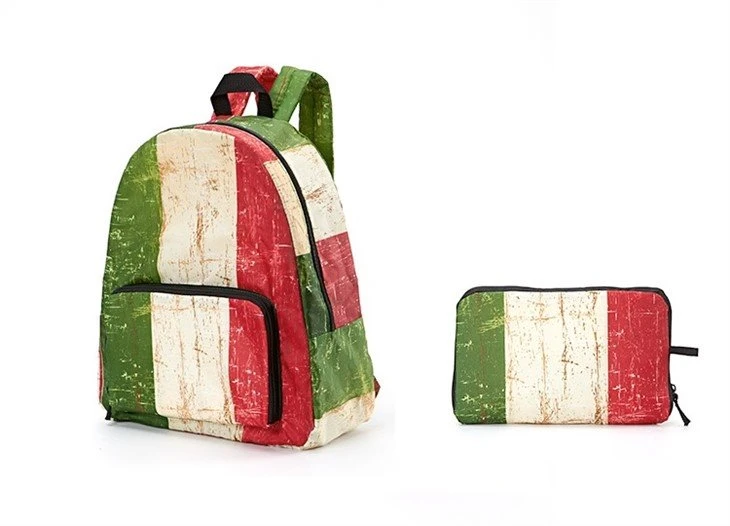 foldable backpack with Italy flag printing